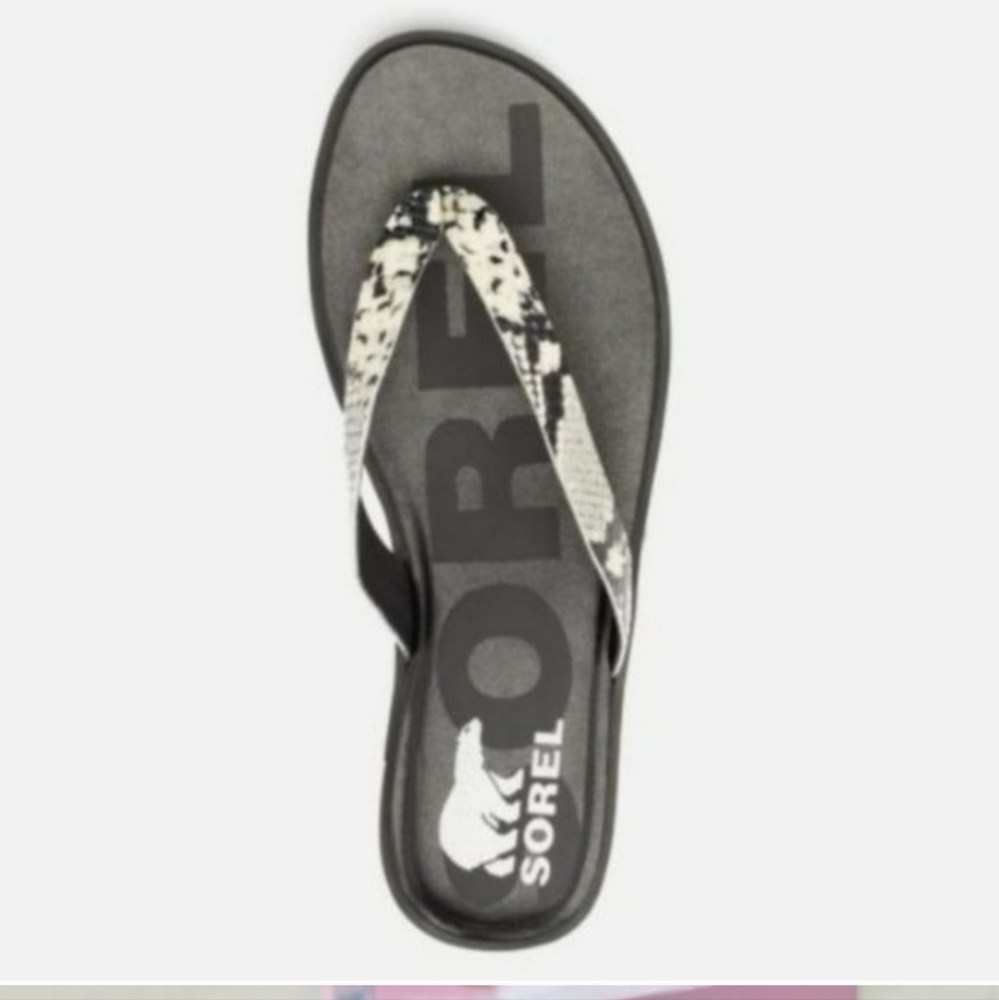 Sorel Ella II Snake Embossed Flip Flop